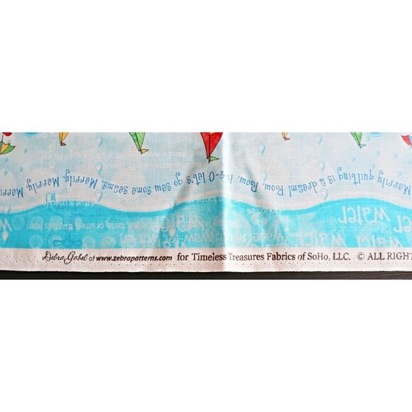 Quilting Fabric Sailboats Debra Gable for Timeless Treasures Row by Row Stripe - Picture 2 of 4